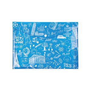 Φάκελος με κουμπί Doodle A4 - Μπλε