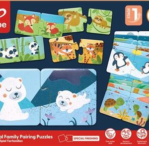 Hape Happy Puzzles Ξύλινο Παζλ Ζωάκια Mum & Baby