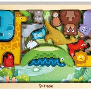 Hape Happy Puzzles Ξύλινο Παζλ Ζωάκια Animal Kingdom Puzzle