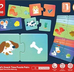 Hape Happy Puzzles Ξύλινο Παζλ Ζωάκια Snack Time